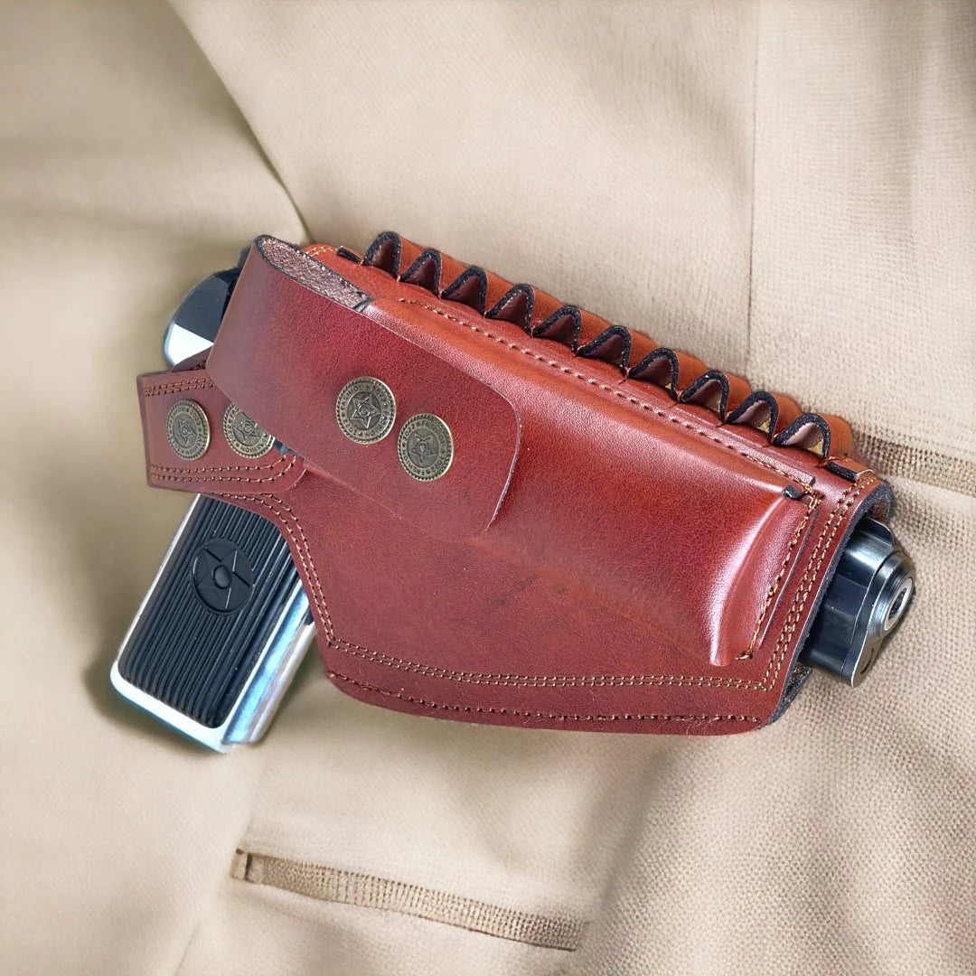 Leather Holster with Retention Straps