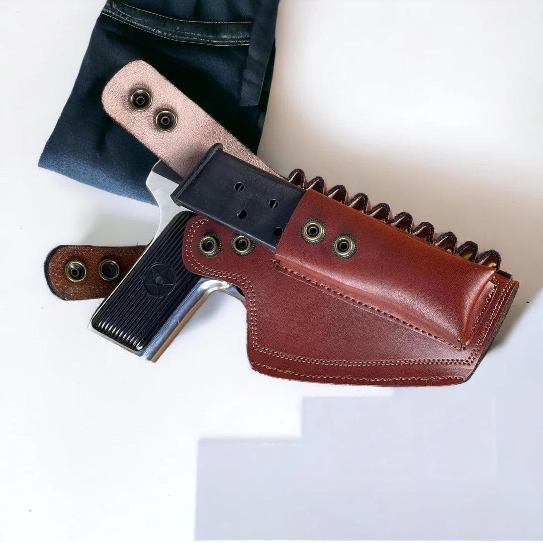 Leather Holster with Retention Straps