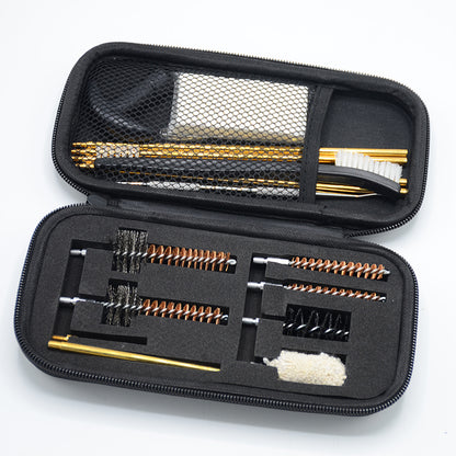 UNIVERSAL GUN CLEANING KIT WITH EXTENDABLE RODS AND BRASS BRUSHES